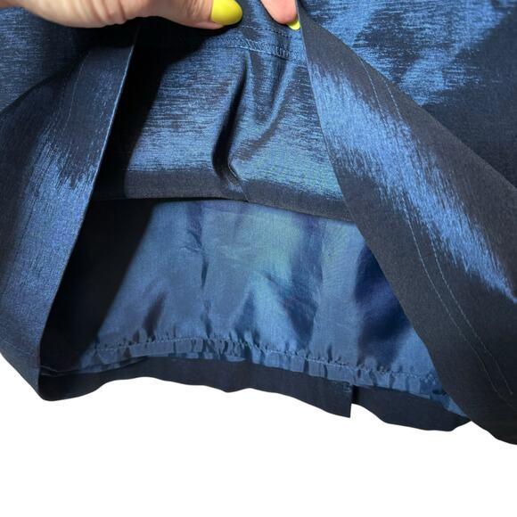 Adrianna Papell Taffeta Ruched Sleeveless Sheath Dress Navy Blue size 14 - Picture 4 of 5